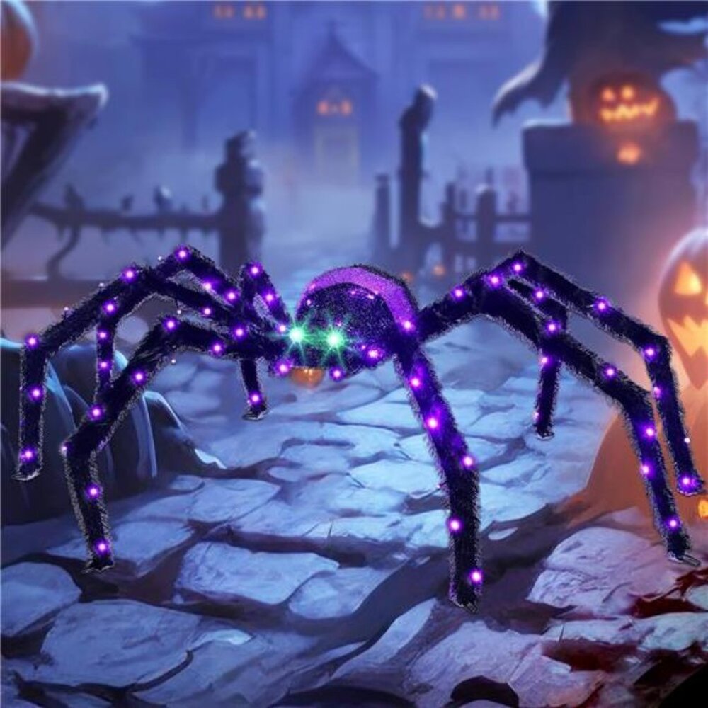 New Halloween Decorations Outside Giant Spider - HOYECHI Outdoor Halloween Decor